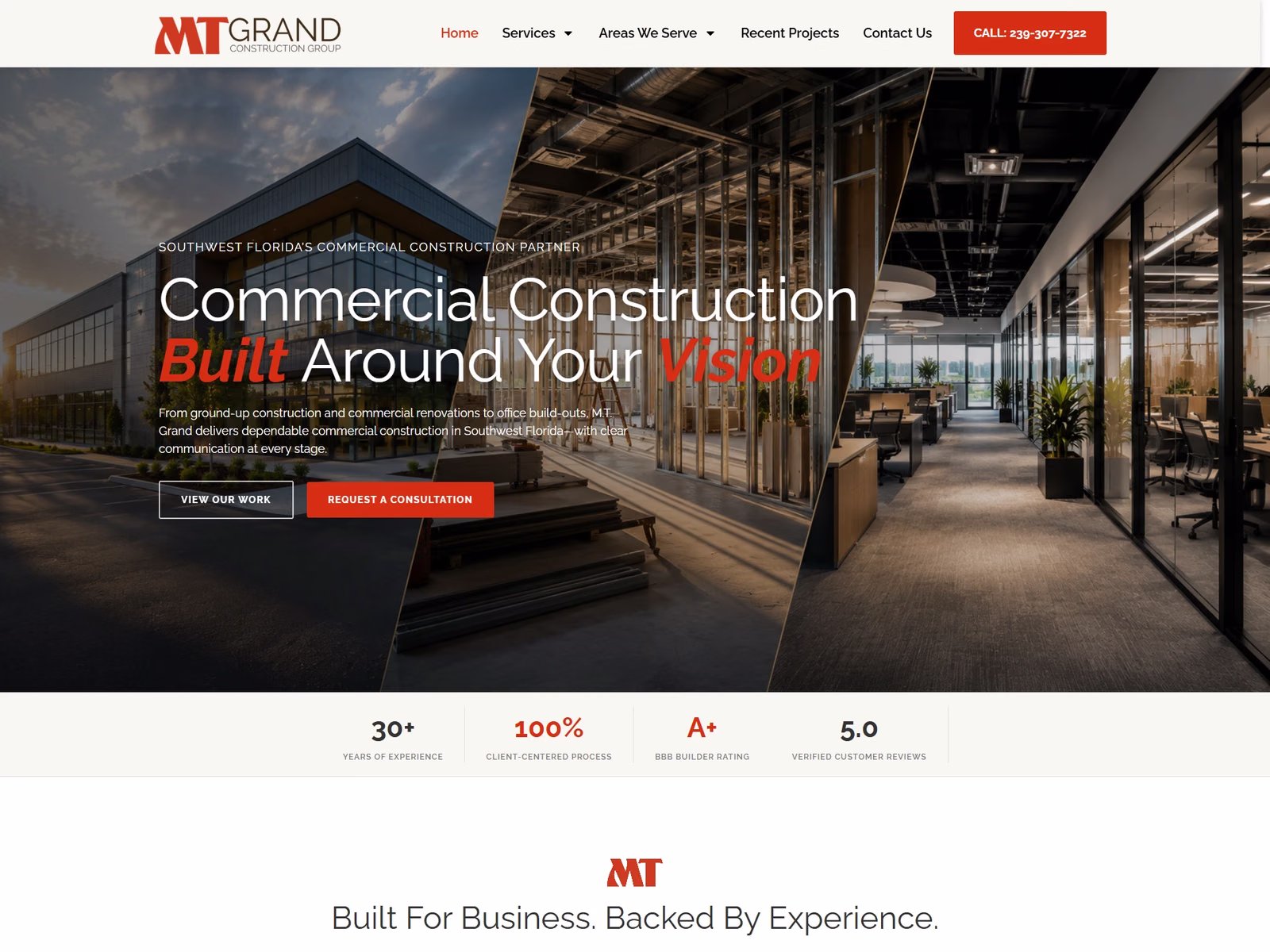 MT Grand Construction website preview